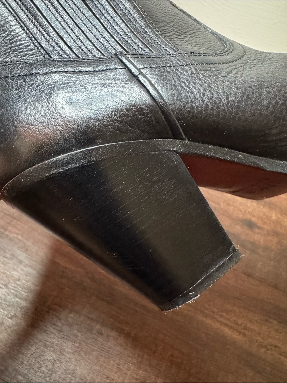 Polo Ralph Lauren Lowrey Black Leather Western Ankle Boots Size 8B - Picture 10 of 10
